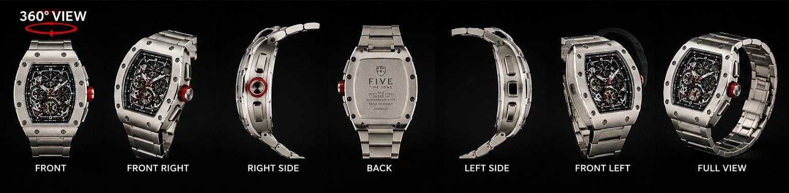 Premium Silver Skeleton Chronograph Watch – First Copy - Image 3